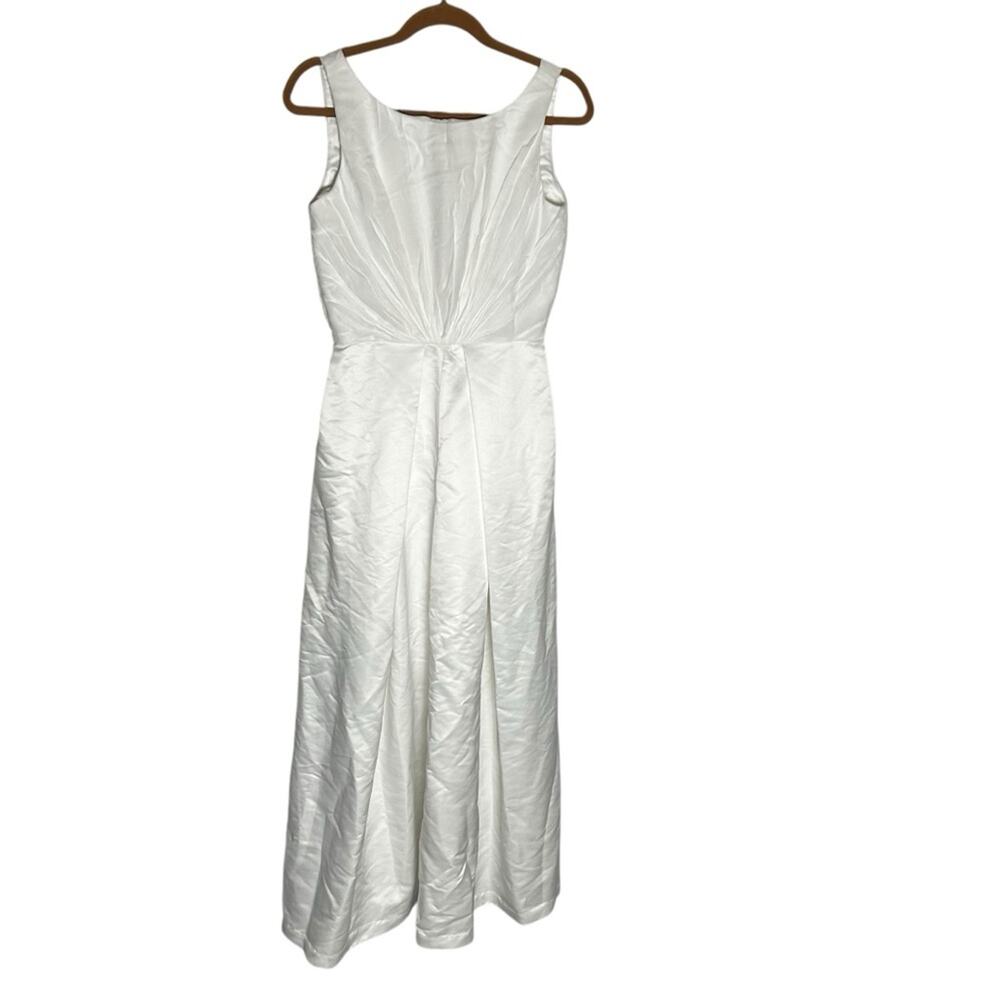 Frances Valentine Chrysanthemum A-Line‎ Dress White Shirred Pleated Dress 0